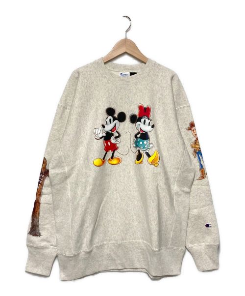 Champion REVERSE WEAVE（チャンピオンリバースウィーブ）Champion REVERSE WEAVE (チャンピオンリバースウィーブ) Disney100 Collection Crewneck Sweat ライトグレー サイズ:XLの古着・服飾アイテム