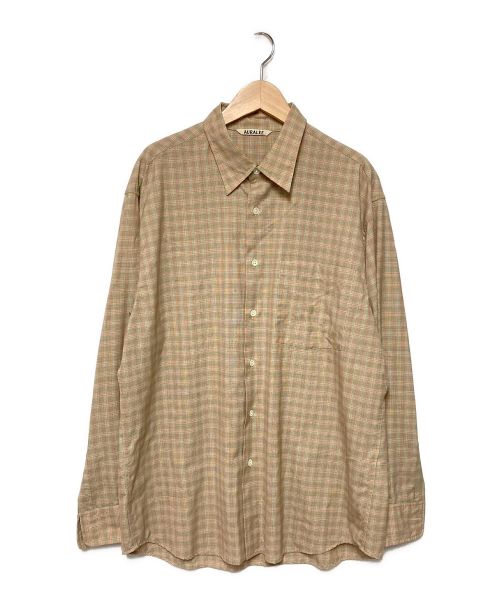 AURALEE（オーラリー）AURALEE (オーラリー) 20SS SUPER LIGHT WOOL CHECK SHIRTS ピンク×グリーン サイズ:3の古着・服飾アイテム