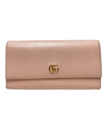 GUCCI（グッチ）の古着「プチマーモント レザーコンチネンタルウォレット」｜ピンク