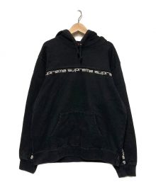 SUPREME（シュプリーム）の古着「18AW Text Stripe Hooded Sweatshirt」｜ブラック