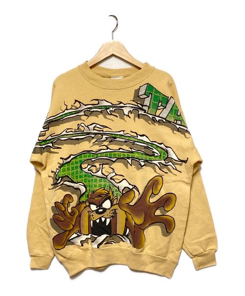 LOONEY TUNES（ルーニーチューンズ）LOONEY TUNES (ルーニーチューンズ) プリントクルーネックスウェット アイボリー サイズ:Mの古着・服飾アイテム