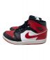 NIKE (ナイキ) WMNS AIR JORDAN 1 MID レッド×ブラック サイズ:US12：9800円