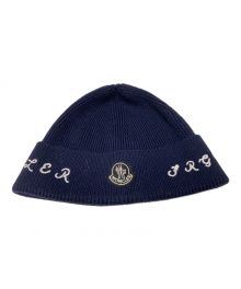 MONCLER×FRAGMENT DESIGN（モンクレール×フラグメントデザイン）の古着「BERRETTO TRICOT ワッペンウールニットキャップ」｜ネイビー