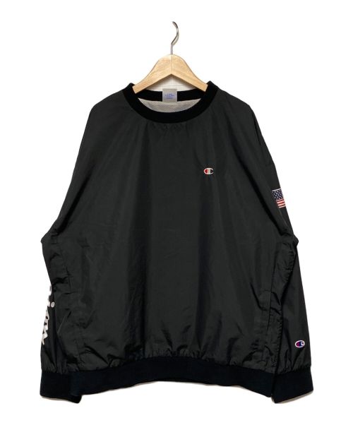 Champion（チャンピオン）Champion (チャンピオン) BEAMS (ビームス) 裏地メッシュナイロンプルオーバー ブラック サイズ:Lの古着・服飾アイテム