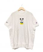 Champion×BEAMS GOLF×DISNEYチャンピオン×ビームスゴルフ×ディズニー）の古着「モックネックミッキープリントTシャツ」｜ホワイト