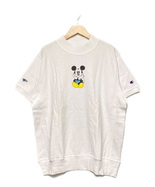 Champion（チャンピオン）Champion (チャンピオン) BEAMS GOLF (ビームスゴルフ) DISNEY (ディズニー) モックネックミッキープリントTシャツ ホワイト サイズ:Mの古着・服飾アイテム