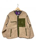 THE NORTHFACE PURPLELABELザ・ノースフェイス パープルレーベル）の古着「Wool Boa Fleece Field Cardigan」｜ベージュ×カーキグリーン