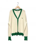 LACOSTE×BEAMSラコステ×ビームス）の古着「23SS 別注ウールニットカーディガン」｜ホワイト×グリーン