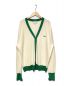 LACOSTE（ラコステ）の古着「23SS 別注ウールニットカーディガン」｜ホワイト×グリーン