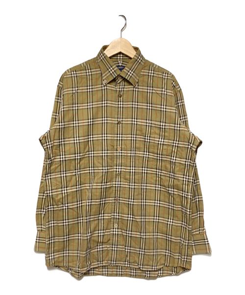 BURBERRY LONDON（バーバリーロンドン）BURBERRY LONDON (バーバリーロンドン) 長袖ノバチェックボタンダウンシャツ ベージュ サイズ:Lの古着・服飾アイテム