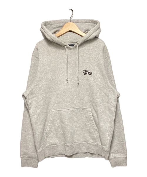 stussy（ステューシー）stussy (ステューシー) バックロゴプリントプルオーバーパーカー グレー サイズ:Sの古着・服飾アイテム