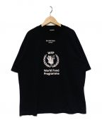 BALENCIAGAバレンシアガ）の古着「WFPロゴプリントオーバーサイズTシャツ」｜ブラック