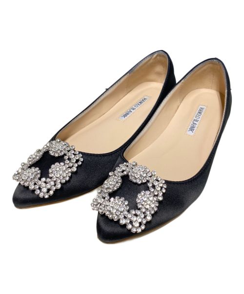 Manolo Blahnik（マノロブラニク）Manolo Blahnik (マノロブラニク) ジュエルバックルパンプス ブラック サイズ:35の古着・服飾アイテム