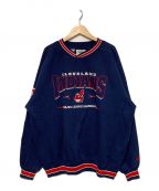 LEEリー）の古着「90's INDIANSプリントクルーネックスウェット」｜ネイビー