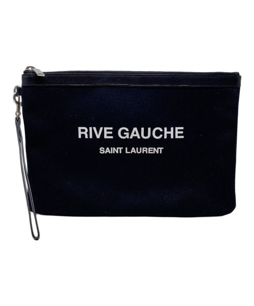 Saint Laurent Paris（サンローランパリ）Saint Laurent Paris (サンローランパリ) RIVE GAUCHE クラッチバッグ ブラックの古着・服飾アイテム