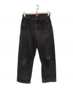 orderオーダー）の古着「loose denim pants one wash」｜ブラック