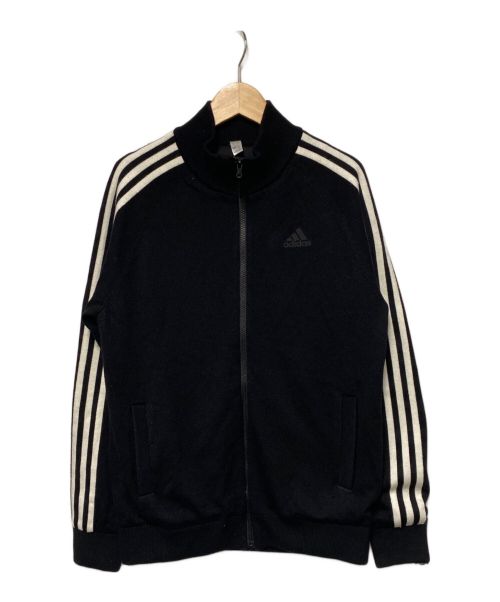 adidas（アディダス）adidas (アディダス) スリーストライプスフルジップアップセーター ブラック サイズ:Mの古着・服飾アイテム