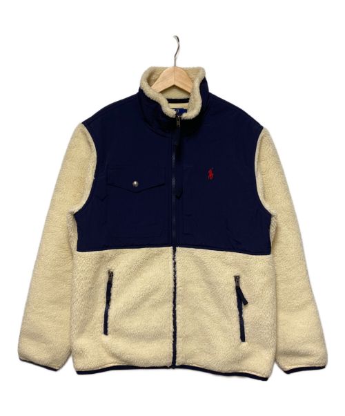 POLO RALPH LAUREN（ポロ・ラルフローレン）POLO RALPH LAUREN (ポロ・ラルフローレン) フリースボアジャケット アイボリー×ネイビー サイズ:Mの古着・服飾アイテム