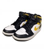 NIKEナイキ）の古着「AIR JORDAN 1 MID」｜ホワイト×ブラック×イエロー