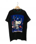 GARMENTGRAPHICSガーメントグラフィックス）の古着「90s YANKEES SNOOPY プリントTシャツ」｜ブラック