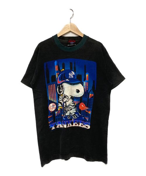 GARMENTGRAPHICS（ガーメントグラフィックス）GARMENTGRAPHICS (ガーメントグラフィックス) 90s YANKEES SNOOPY プリントTシャツ ブラック サイズ:Mの古着・服飾アイテム