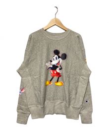 Champion REVERSE WEAVE×BEAMS（チャンピオン リバース ウィーブ×ビームス）の古着「Disney 100th Collection Crewneck Sweat」｜グレー