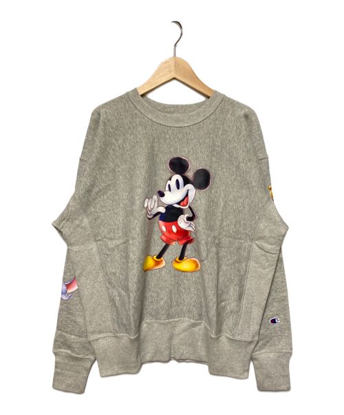 Champion REVERSE WEAVE（チャンピオン リバース ウィーブ）Champion REVERSE WEAVE (チャンピオンリバースウィーブ) BEAMS (ビームス) Disney 100th Collection Crewneck Sweat グレー サイズ:Sの古着・服飾アイテム