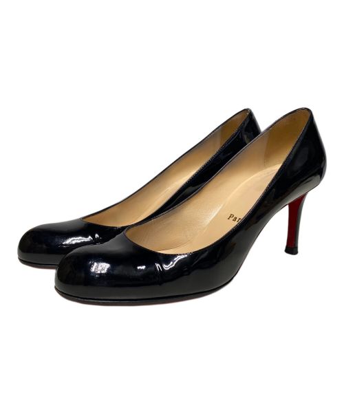 Christian Louboutin（クリスチャン・ルブタン）Christian Louboutin (クリスチャン・ルブタン) パテントレザーヒールパンプス ブラック サイズ:39 1/2の古着・服飾アイテム