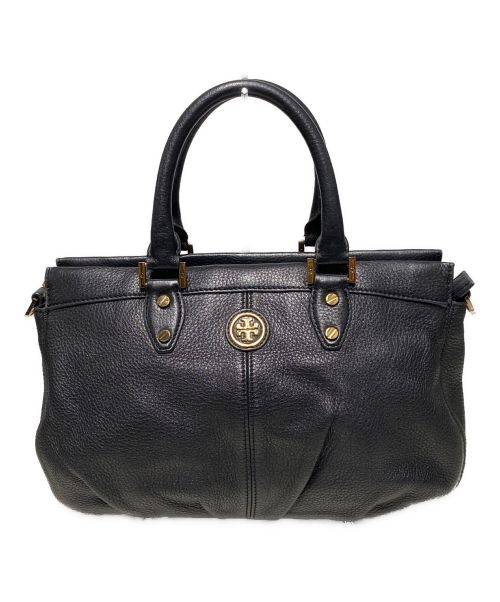 TORY BURCH（トリーバーチ）TORY BURCH (トリーバーチ) レザーハンドバッグ ブラックの古着・服飾アイテム