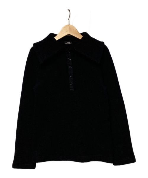 tricot COMME des GARCONS（トリココムデギャルソン）tricot COMME des GARCONS (トリココムデギャルソン) セーラーカラーニットポロセーター ブラック サイズ:Mの古着・服飾アイテム