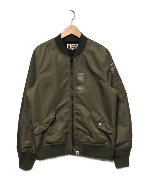 A BATHING APE（アベイシングエイプ）A BATHING APE (アベイシングエイプ) MA-1ジャケット カーキ サイズ:Mの古着・服飾アイテム