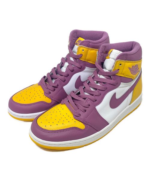 NIKE（ナイキ）NIKE (ナイキ) AIR JORDAN 1 RETRO HIGH OG / ハイカットスニーカー パープル×イエロー×ホワイト サイズ:US10の古着・服飾アイテム