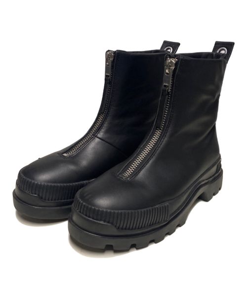 DIESEL（ディーゼル）DIESEL (ディーゼル) H-VAIONT CHZ / フロントジップレザーブーツ ブラック サイズ:US8.5の古着・服飾アイテム