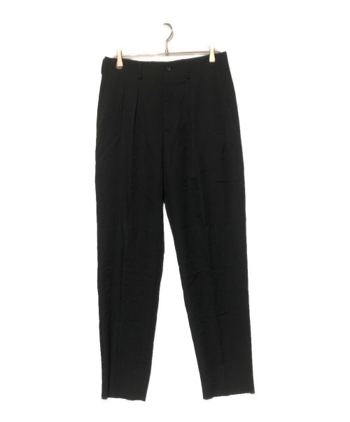 YOHJI YAMAMOTO（ヨウジヤマモト）YOHJI YAMAMOTO (ヨウジヤマモト) SUITS GABARDINE 2 TUCK PANTS / 2タックスラックスパンツ ブラック サイズ:2の古着・服飾アイテム