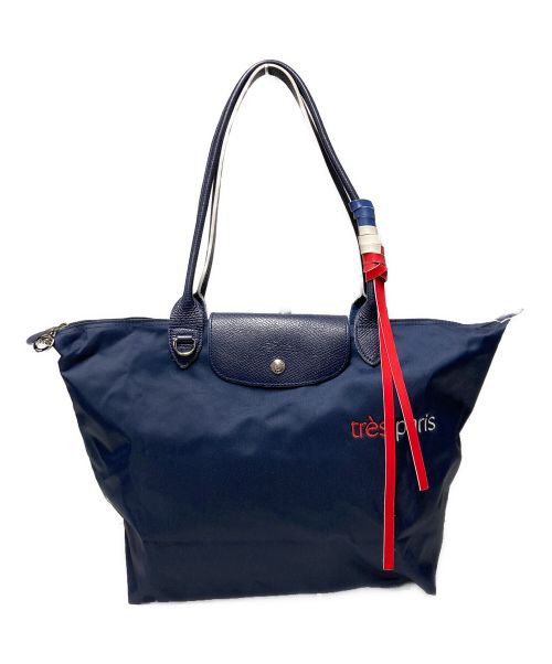 LONGCHAMP（ロンシャン）LONGCHAMP (ロンシャン) TRES PARIS ナイロントートバッグ ネイビーの古着・服飾アイテム