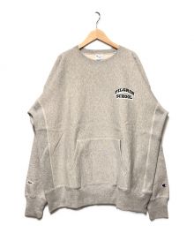 Champion REVERSE WEAVE×Pilgrim Surf+Supply×BEAMS（チャンピオン リバース ウィーブ×ピルグリム サーフサプライ×ビームス）の古着「カンガルーポケットクルーネックスウェット」｜グレー