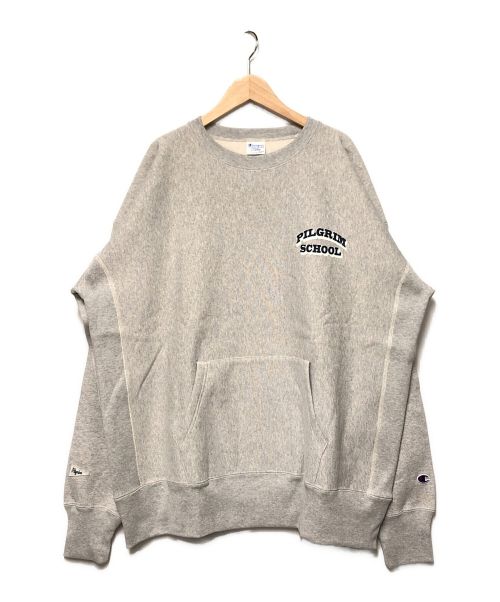 Champion REVERSE WEAVE（チャンピオン リバース ウィーブ）Champion REVERSE WEAVE Pilgrim Surf+Supply (ピルグリム サーフサプライ) BEAMS (ビームス) カンガルーポケットクルーネックスウェット グレー サイズ:XLの古着・服飾アイテム