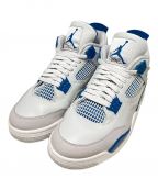 NIKEナイキ）の古着「AIR JORDAN 4 RETRO / ハイカットスニーカー」｜ブルー×ホワイト