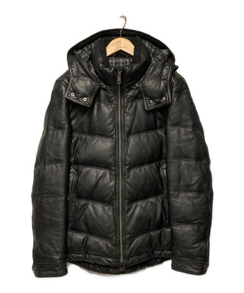 BURBERRY BLACK LABEL（バーバリーブラックレーベル）BURBERRY BLACK LABEL (バーバリーブラックレーベル) ラムレザーダウンジャケット ブラック サイズ:Lの古着・服飾アイテム