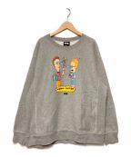 FTC×BEAVIS and BUTT-HEADエフティーシー×ビーバスアンドバットヘッド）の古着「SCIENCE STUDIES CREW NECK / プリントクルーネックスウェット」｜グレー