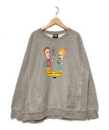 FTC×BEAVIS and BUTT-HEAD（エフティーシー×ビーバスアンドバットヘッド）の古着「SCIENCE STUDIES CREW NECK / プリントクルーネックスウェット」｜グレー