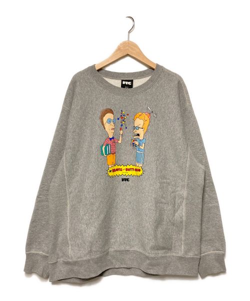 FTC（エフティーシー）FTC (エフティーシー) BEAVIS AND BUTT-HEAD (ビーバスアンドバットヘッド) SCIENCE STUDIES CREW NECK / プリントクルーネックスウェット グレー サイズ:XLの古着・服飾アイテム