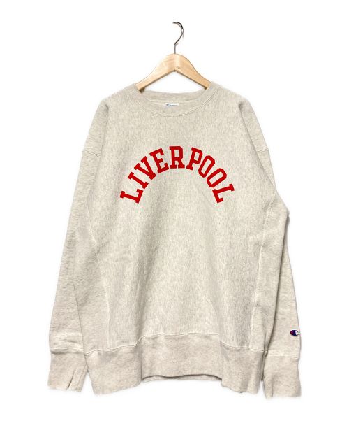 Champion REVERSE WEAVE（チャンピオン リバース ウィーブ）Champion REVERSE WEAVE (チャンピオン リバース ウィーブ) LIVERPOOL ロゴリバースウィーブクルーネックスウェット グレー サイズ:Lの古着・服飾アイテム