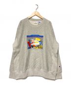 Champion REVERSE WEAVE×BEAMS×Ziploc(R)チャンピオン リバース ウィーブ×ビームス×）の古着「ロゴリバースウィーブクルーネックスウェット」｜グレー