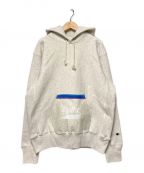 Champion REVERSE WEAVE×BEAMS×Ziploc(R)チャンピオン リバース ウィーブ×ビームス×）の古着「ロゴリバースウィーブプルオーバーパーカー」｜グレー