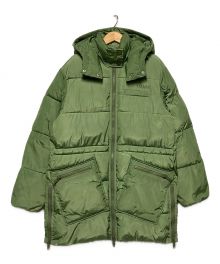 GANNI（ガニー）の古着「Tech Puffer Oversized Midi Jacket / 中綿ジャケット」｜グリーン