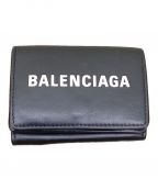 BALENCIAGAバレンシアガ）の古着「3つ折りミニ財布」｜ブラック×ホワイト