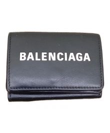 BALENCIAGA（バレンシアガ）の古着「3つ折りミニ財布」｜ブラック×ホワイト