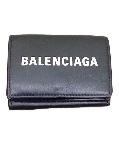 BALENCIAGA（バレンシアガ）BALENCIAGA (バレンシアガ) 3つ折りミニ財布 ブラック×ホワイトの古着・服飾アイテム