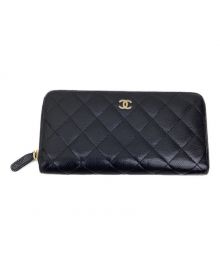 CHANEL（シャネル）の古着「ラウンドファスナー財布」｜ブラック